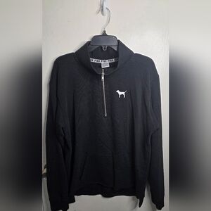 PINK Victoria's Secret Black Half-Zip Mock Neck Sweatshirt